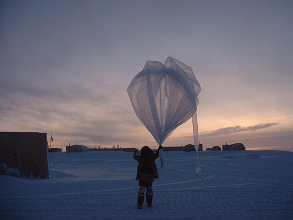 weather balloon. Al launches weather balloon