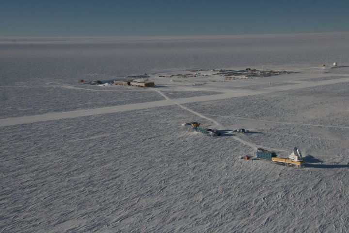 south pole aerial view
