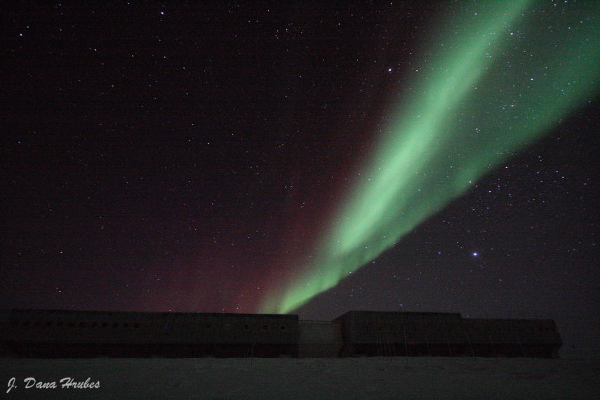 aurora over the station
