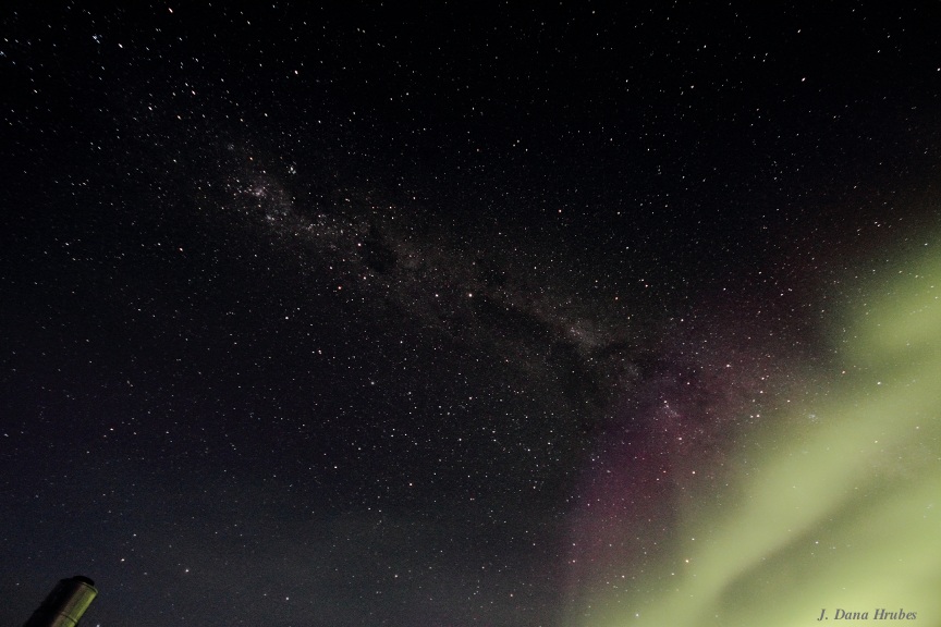 aurora and milky way